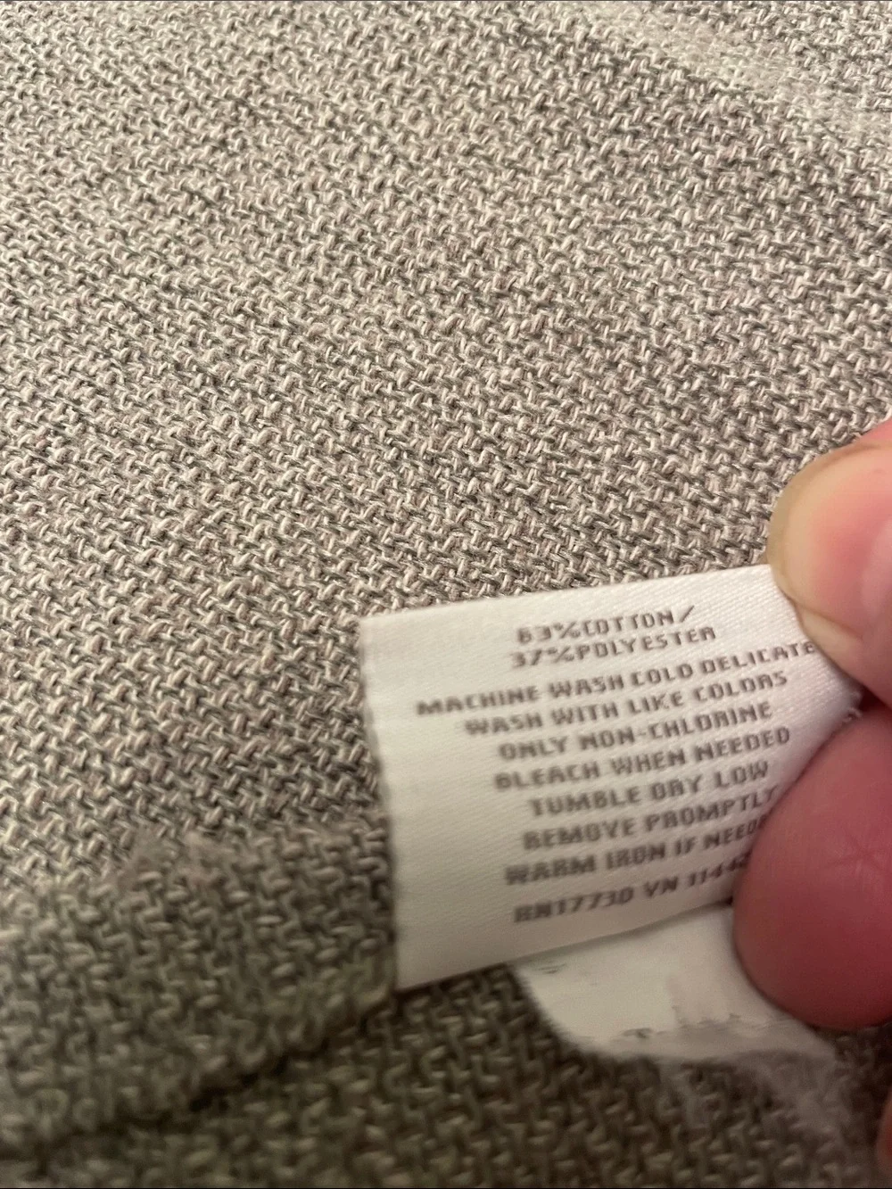 Threshold Gray Cotton & Polyester Table Cloth 102 x 99